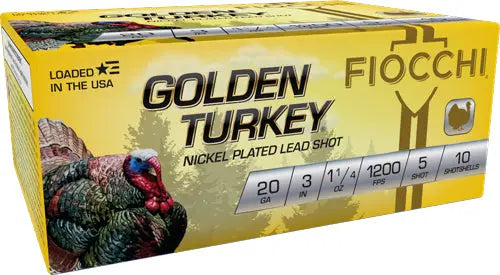 1-1/4OZ #5 10RD 10BX/CSFIOCCHI GOLDEN TURKEY 20GA 3&quot; - American Ordnance