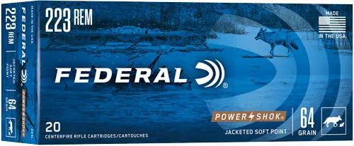 64GR SP 20RD 10BX/CSFEDERAL POWER-SHOK 223 REM - American Ordnance