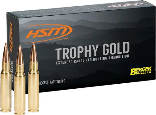 130GR BERGER VLD 20RD 20BX/CSHSM TROPHY GOLD 264 WIN MAG - American Ordnance