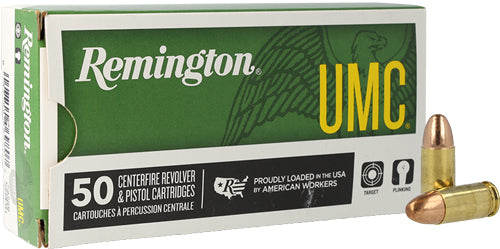 FMJ 50RD 10BX/CSREMINGTON UMC 9MM LUGER 124GR - American Ordnance