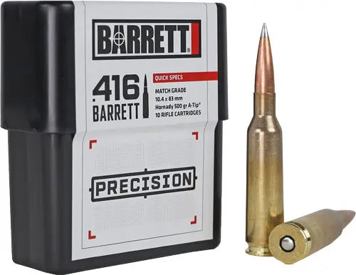 HORNADY A-TIP 10RD 8BX/CSBARRETT 416 BARRETT AMMO 500GR - American Ordnance