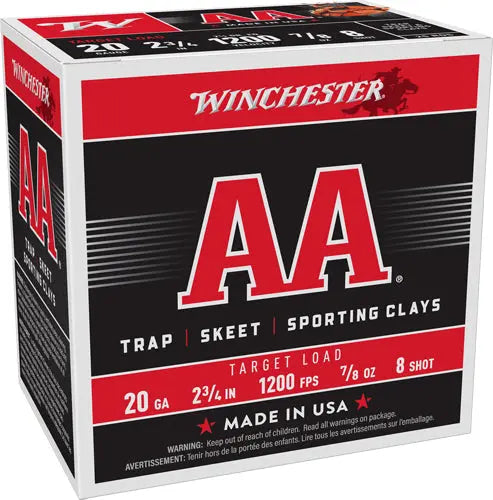 #8 1200FPS 250RD CASE LOTWINCHESTER AA 20GA 2.75" 7/8OZ - American Ordnance