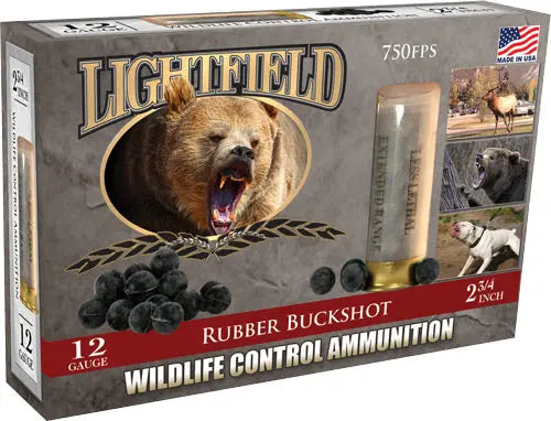 RUBBER BUCKSHOT 5RD 10BX/CSLIGHTFIELD 12GA 2.75" 21-BALL - American Ordnance