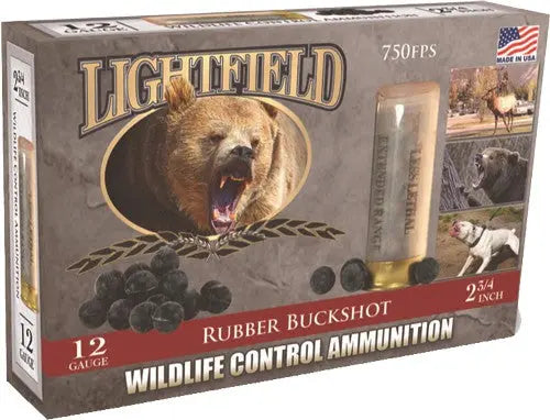 RUBBER BUCKSHOT 5RD 10BX/CSLIGHTFIELD 12GA 2.75" 21-BALL - American Ordnance