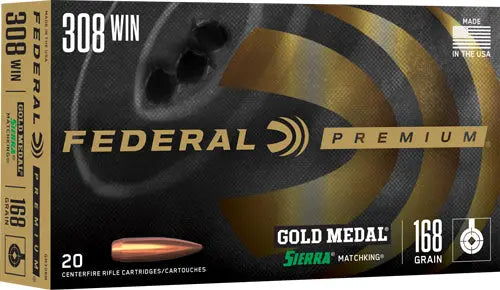 168GR MATCHKING 20RD 10BX/CSFEDERAL GOLD MEDAL 308 WIN - American Ordnance