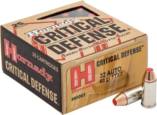 32 ACP 90GR FTX 25RD 10BX/CSHORNADY CRITICAL DEFENSE - American Ordnance