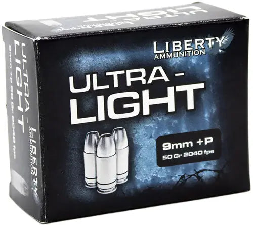 9MM LUGER 50GR HP 20RD 10BX/CSLIBERTY ULTRA LIGHT 9MM +P - American Ordnance