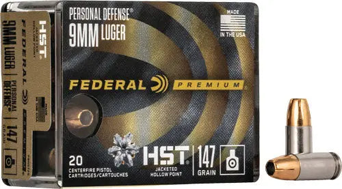 147GR HST JHP 20RD 10BX/CSFEDERAL PREMIUM 9MM LUGER - American Ordnance