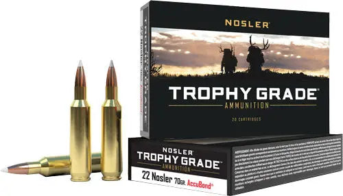 70GR ACCUBOND TIP 20RD 10BX/CSNOSLER TROPHY GRADE 22 NOSLER - American Ordnance