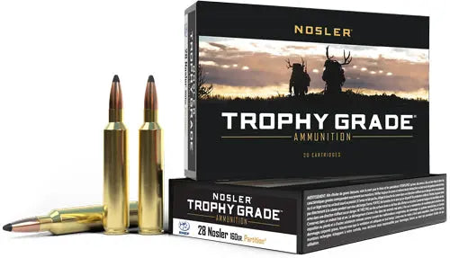 160GR PARTITION 20RD 10BX/CSNOSLER TROPHY GRADE 28 NOSLER - American Ordnance