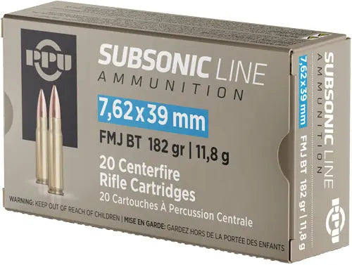 20RD 25BX/CSPPU SUBSONIC 7.62X39 182GR FMJ - American Ordnance