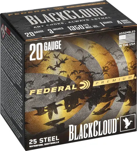 1OZ #4 1350FPS 25RD 10BX/CSFEDERAL BLACK CLOUD 20GA 3&quot; - American Ordnance