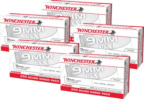 1000RD CASE LOTWINCHESTER USA 9MM 115GR FMJ - American Ordnance