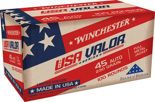 230GR FMJ 100RD 5BX/CSWINCHESTER USA VALOR 45 ACP - American Ordnance