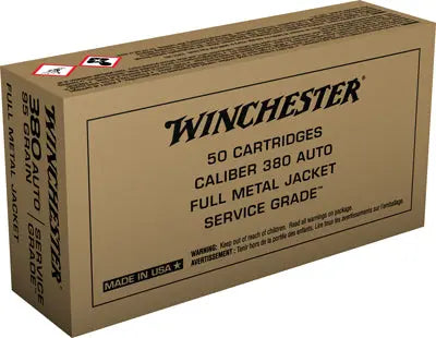 ACP 95GR FMJ-RN 50RD 10BX/CSWINCHESTER SERVICE GRADE 380 - American Ordnance