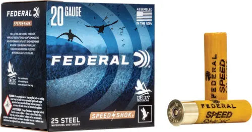 7/8OZ #2 1550FPS 25RD 10BX/CSFEDERAL SPEED SHOK 20GA 3&quot; - American Ordnance