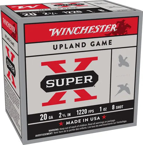 1OZ #8 1220FPS 25RD 10BX/CSWINCHESTER SUPER-X 20GA 2.75" - American Ordnance