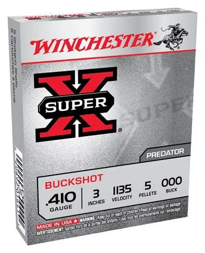 BUCK 5 PELLET 5RD 50BX/CSWINCHESTER SUPER-X 410 3&quot; 000 - American Ordnance