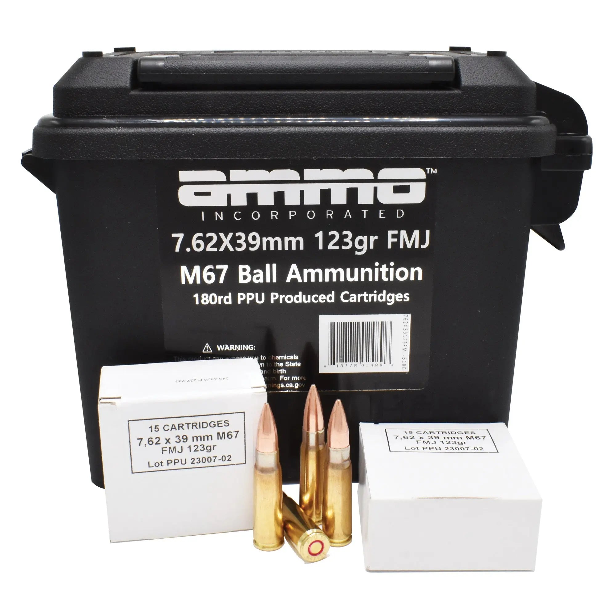 AMMO INC 7.62X39MM 123GR FMJ 180RD - American Ordnance