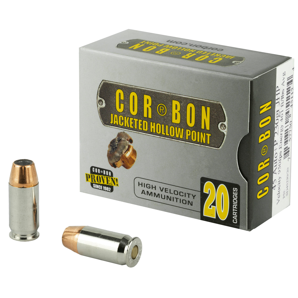 CORBON 45ACP+P 230GR JHP 20RD