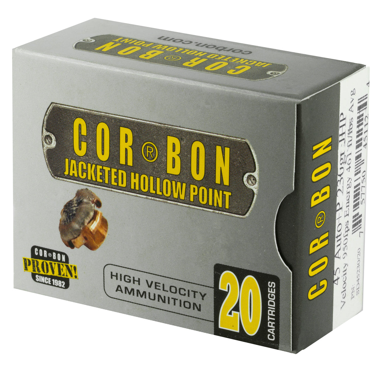 CORBON 45ACP+P 230GR JHP 20RD