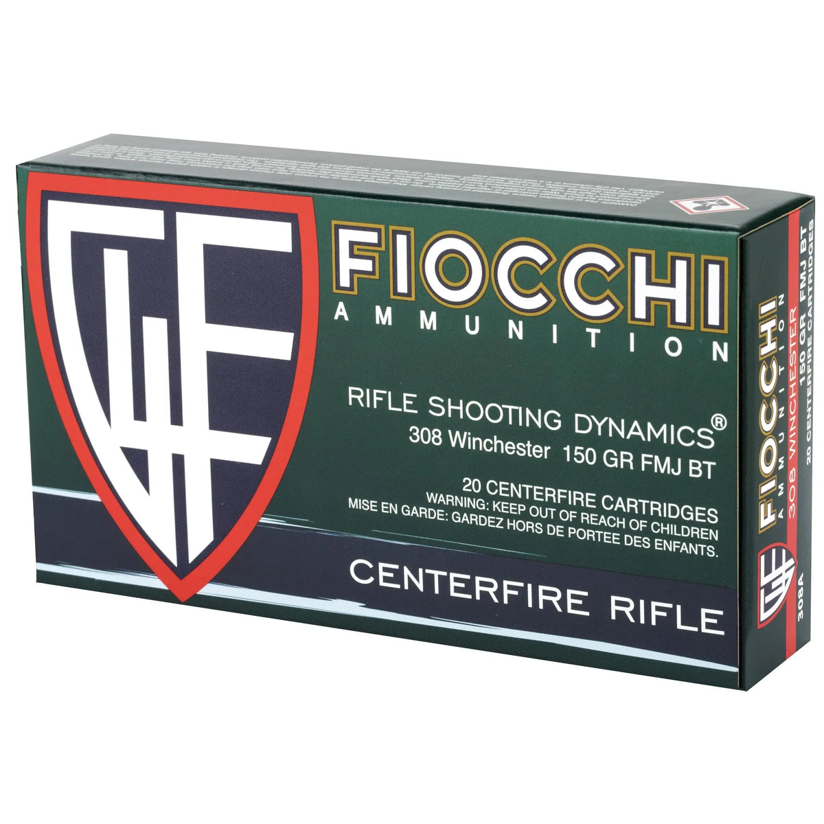 FIOCCHI 308WIN 150GR FMJBT 20/200 - American Ordnance