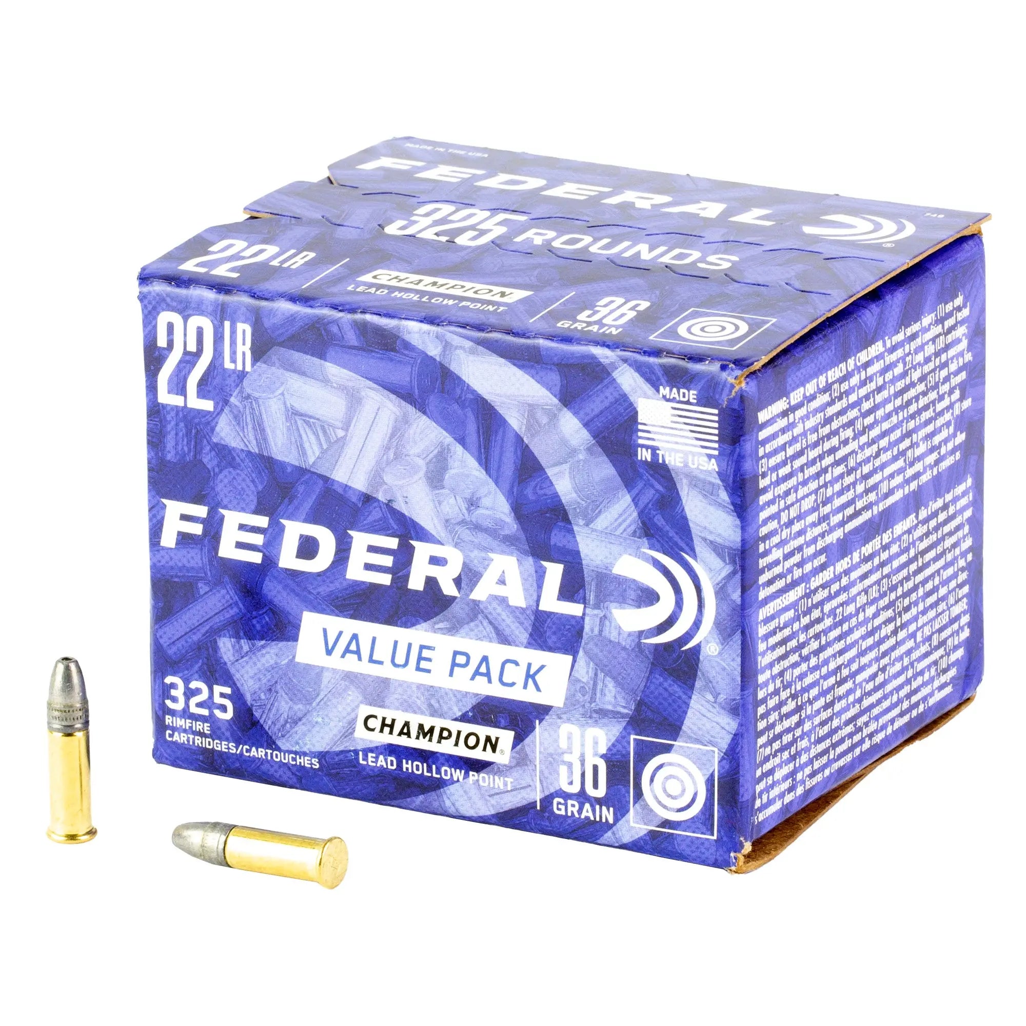 FED 22LR 36GR LEAD HP 325 CT - American Ordnance