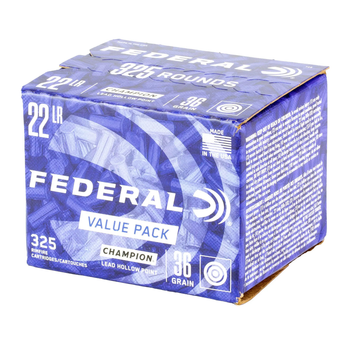 FED 22LR 36GR LEAD HP 325 CT - American Ordnance