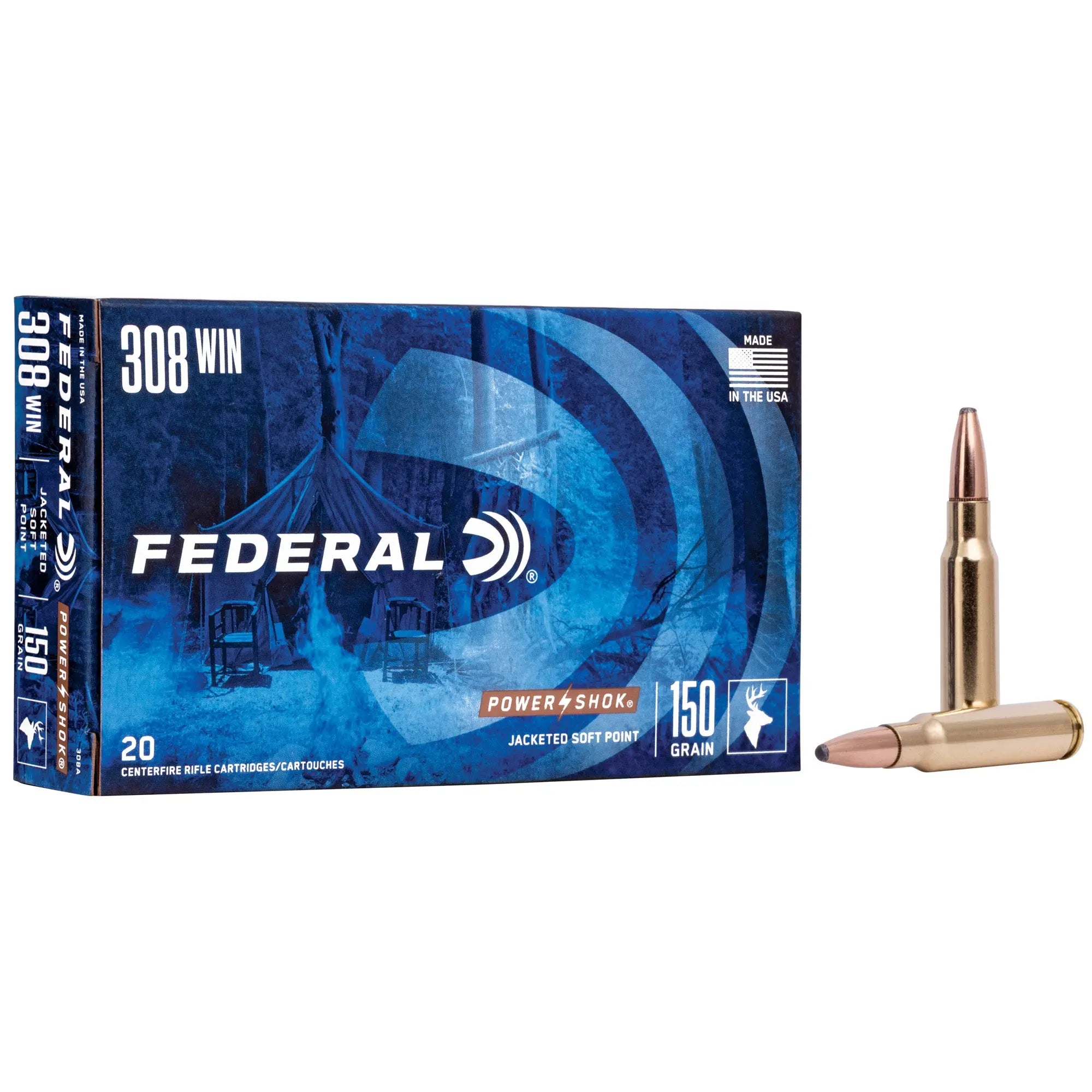 FED PWRSHK 308WN 150GR SP 20/200 - American Ordnance