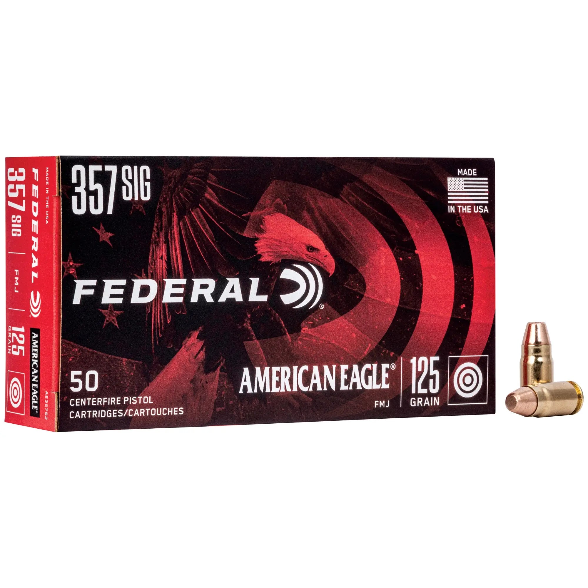 FED AM EAGL 357SIG 125GR FMJ 50/1000 - American Ordnance