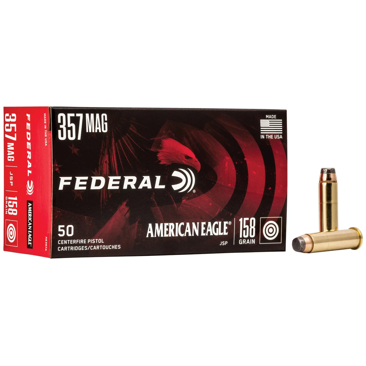 FED AM EAGLE 357MG 158GR JSP 50/1000 - American Ordnance