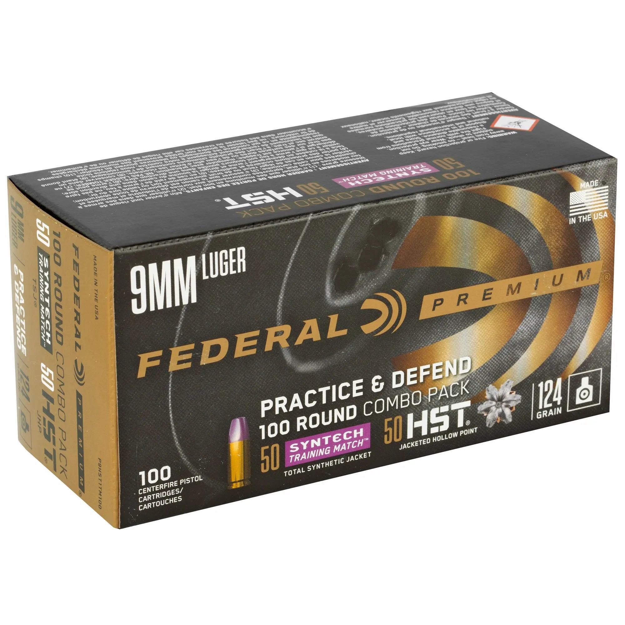 FED PRCTC & DFND 9MM HST/SYN 124GR - American Ordnance