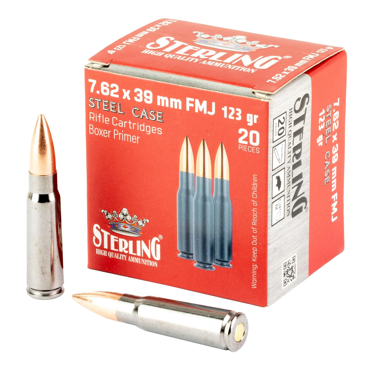 STERLING SC 762X39 123GR FMJ 20/1000 - American Ordnance