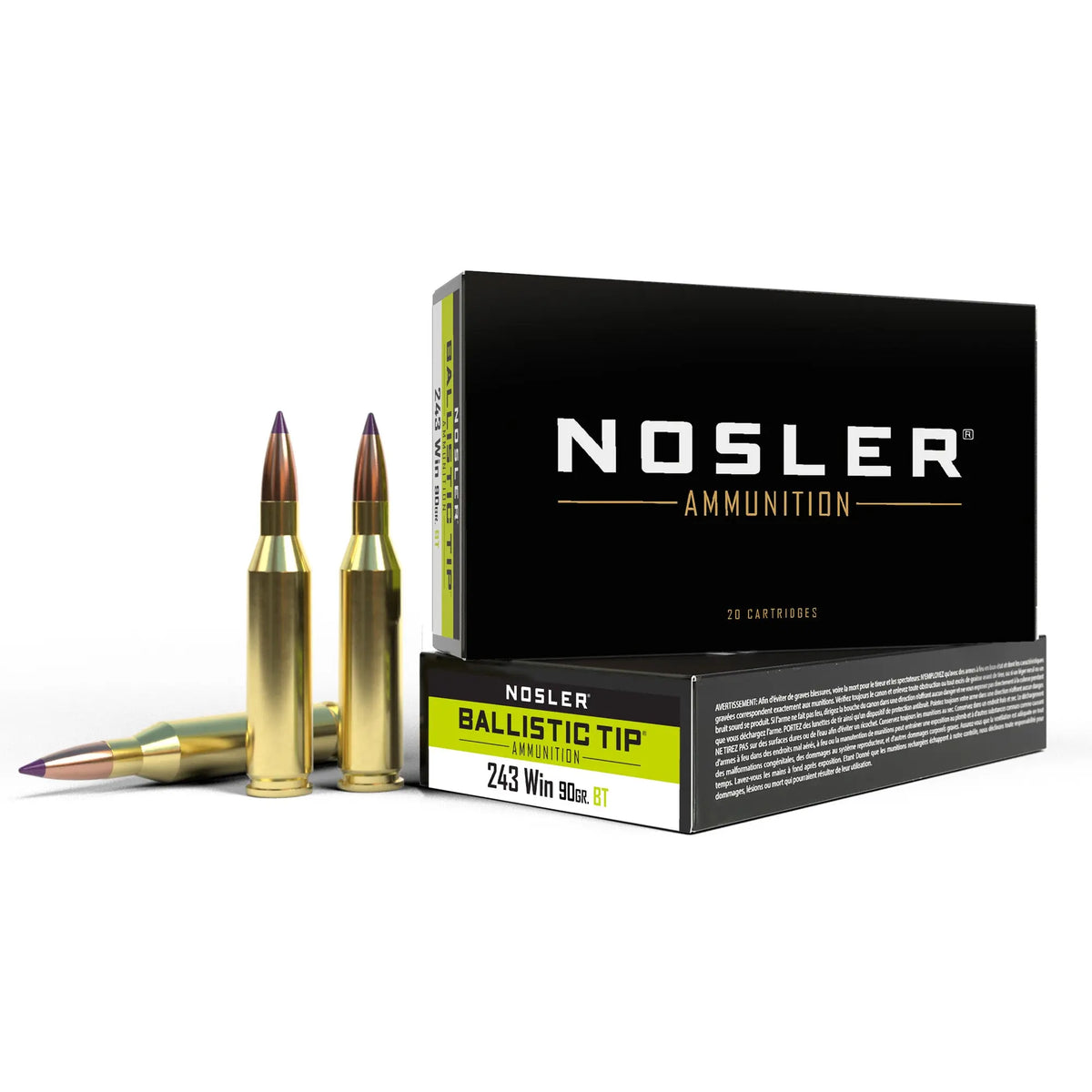 NOSLER 243WIN 90GR BT 20/200 - American Ordnance