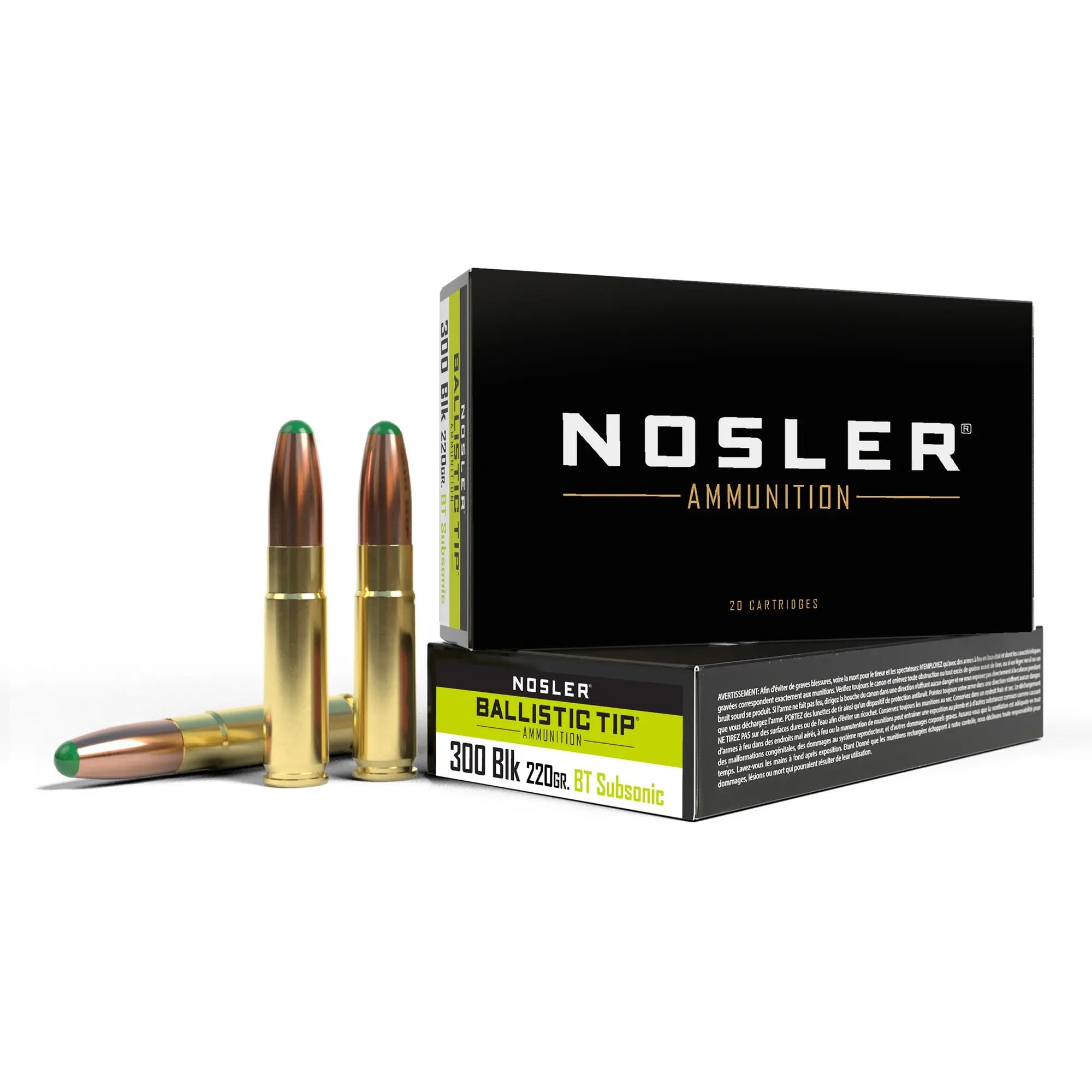 NOSLER 300BLK 220GR BT RN 20/400 - American Ordnance