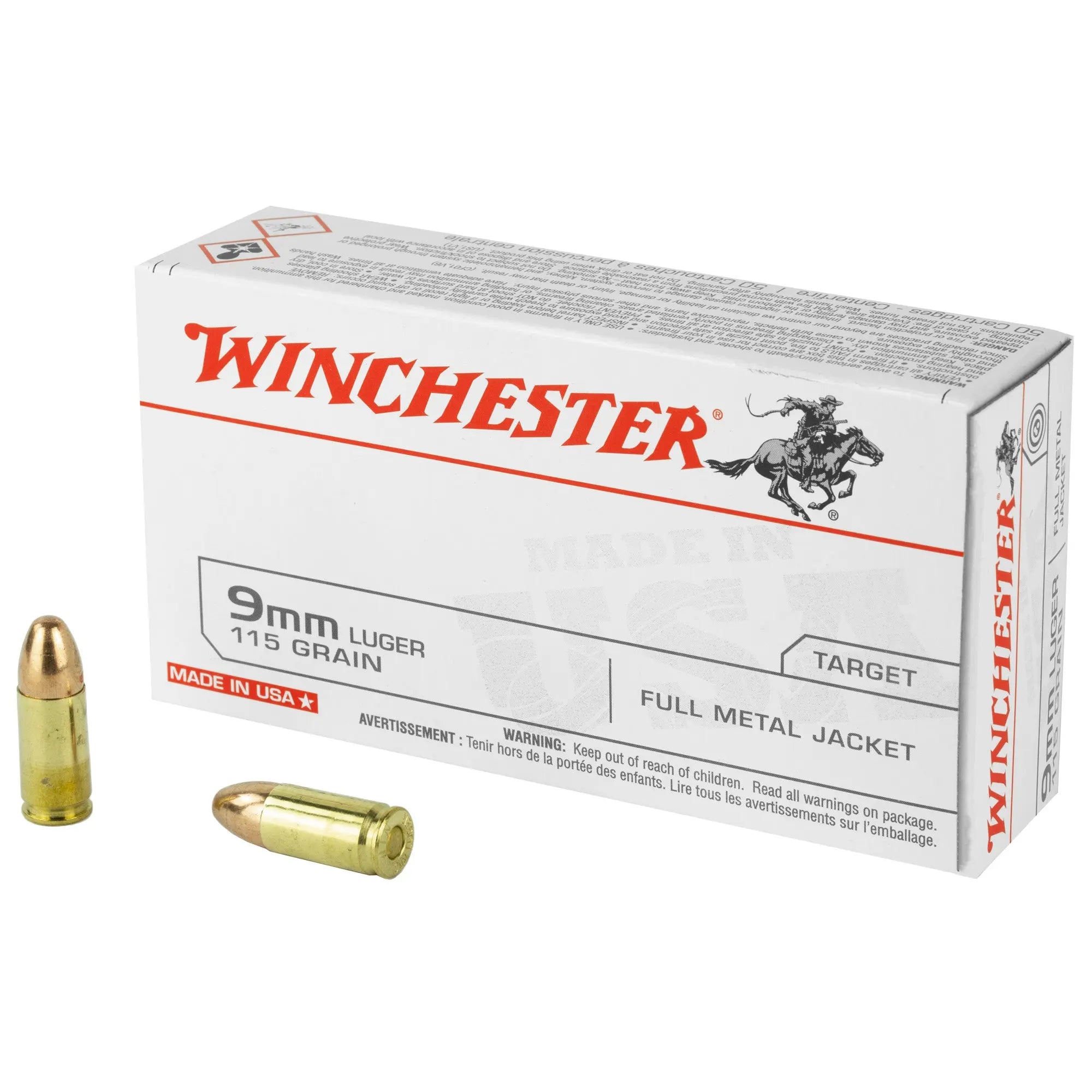 WIN USA 9MM 115GR FMJ 50/500 - American Ordnance