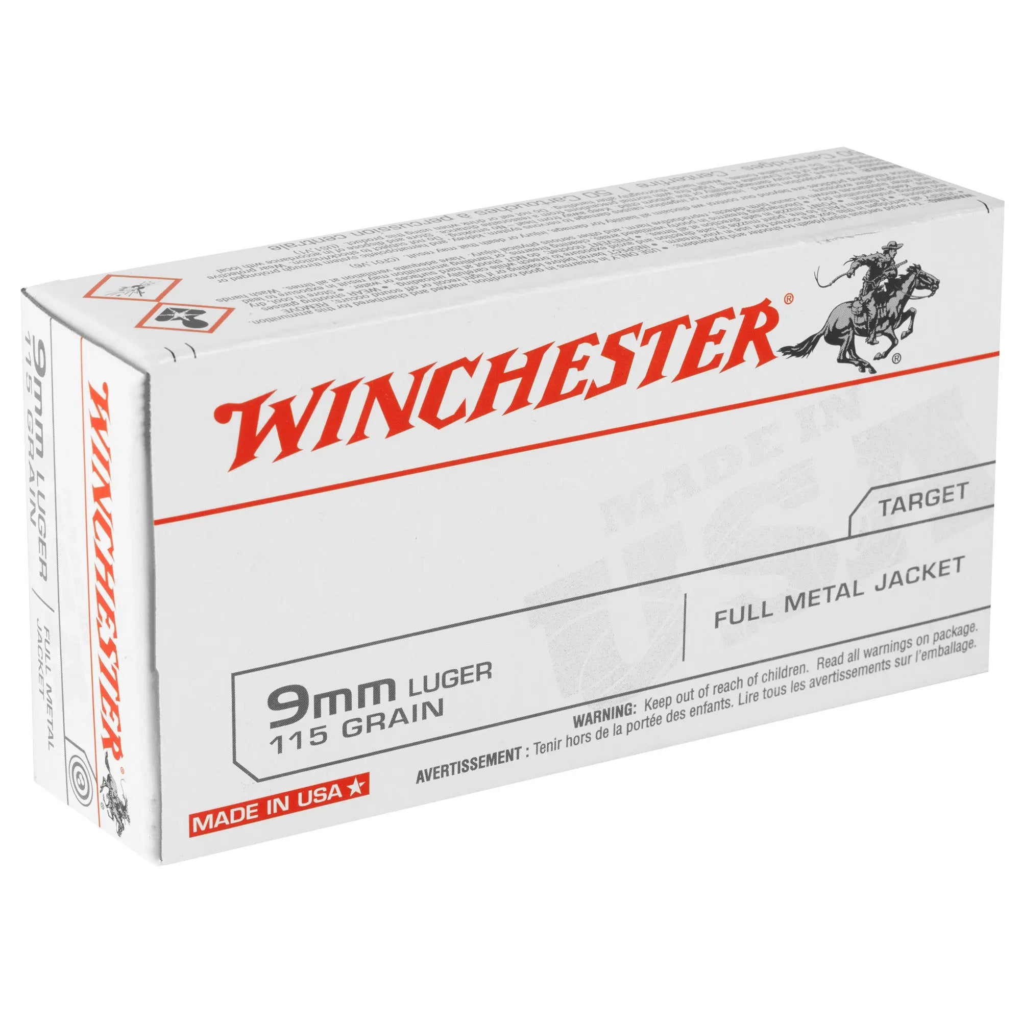 WIN USA 9MM 115GR FMJ 50/500 - American Ordnance