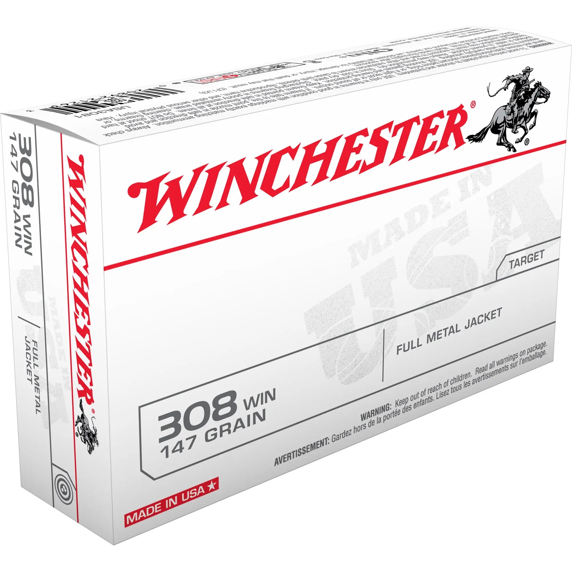 WIN USA TRGT 308WIN 147GR FMJ 20/200 - American Ordnance