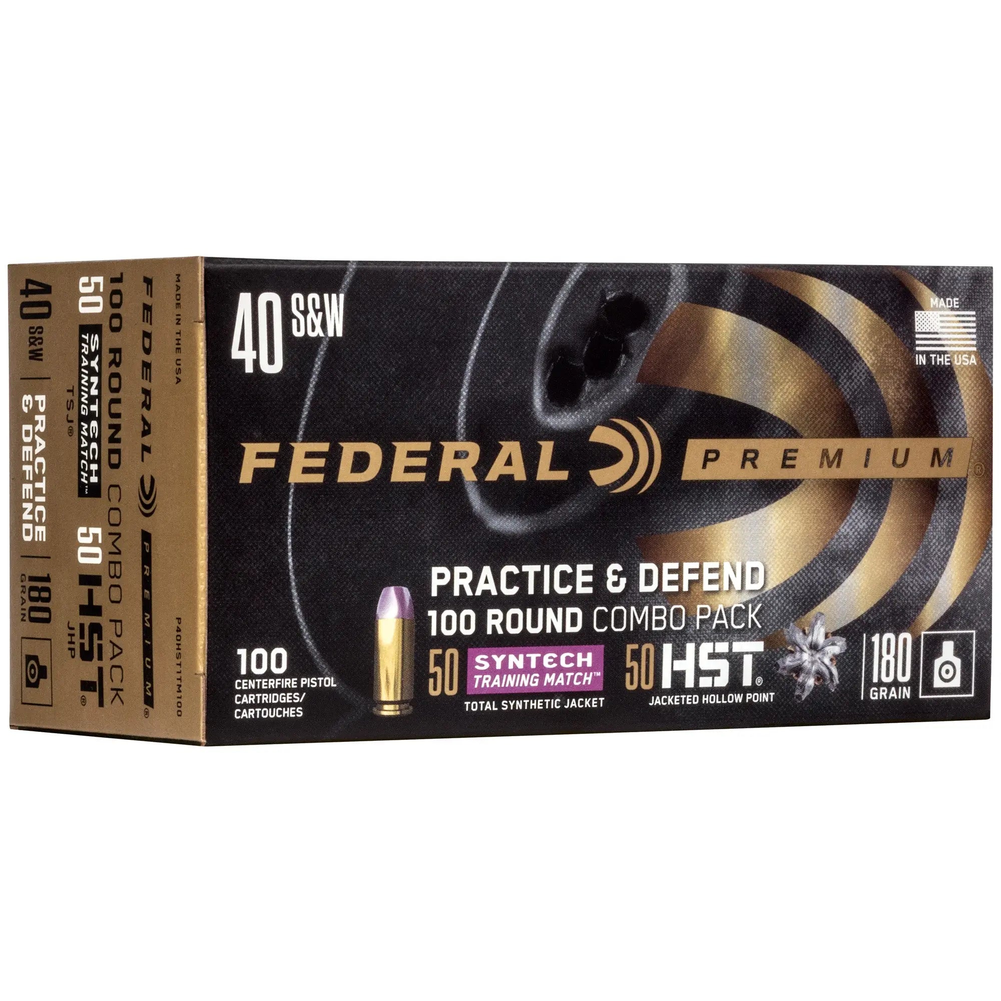 FED PRCTC & DFND 40S&W HST/SYN 180GR - American Ordnance