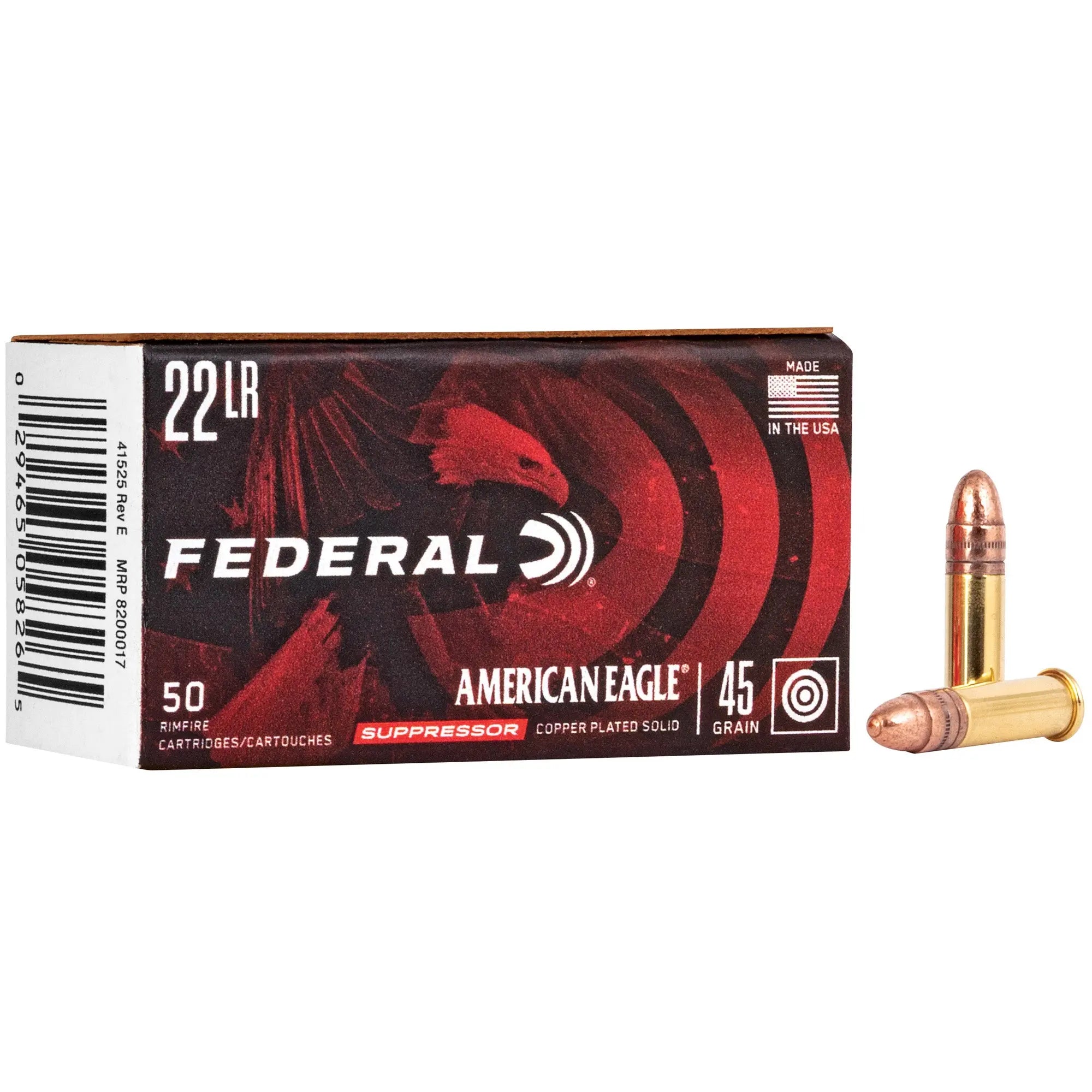 FED AE SUPPRESSOR 22LR 45GR FMJ 50/ - American Ordnance