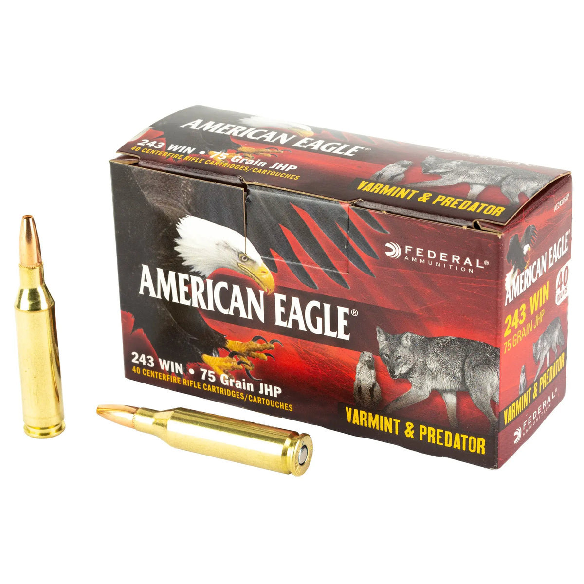 FED AM EAGLE V&amp;P 243WIN 75GR 40/200 - American Ordnance