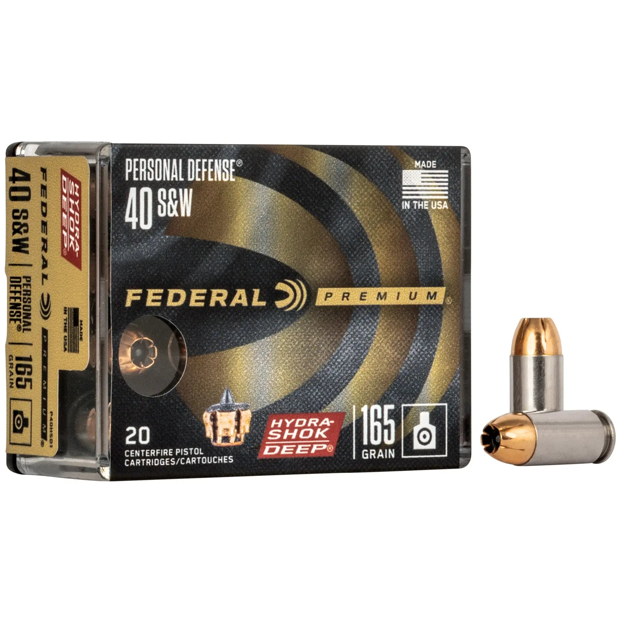 FED HYDSHK DP 40S&W 165GR JHP 20/200 - American Ordnance