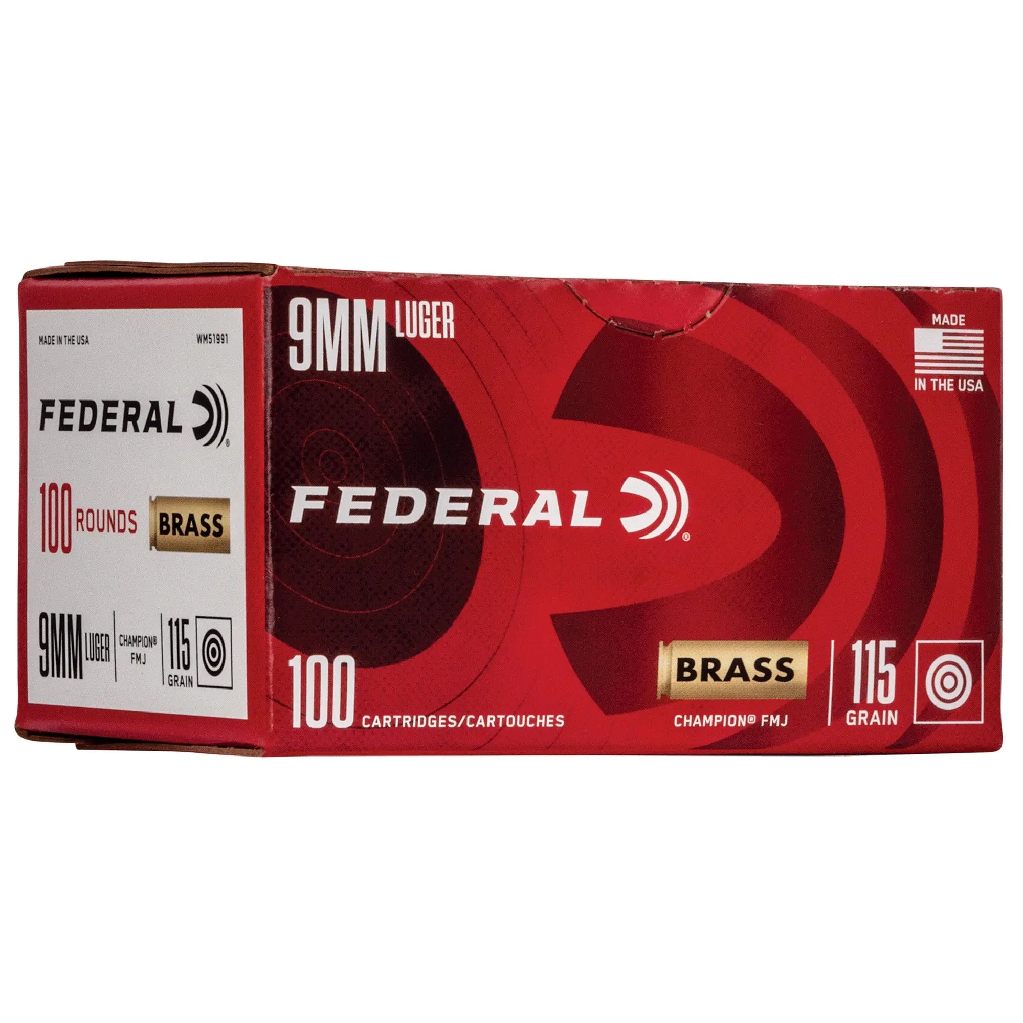 FED CHAMP 9MM 115GR FMJ 100/500 - American Ordnance