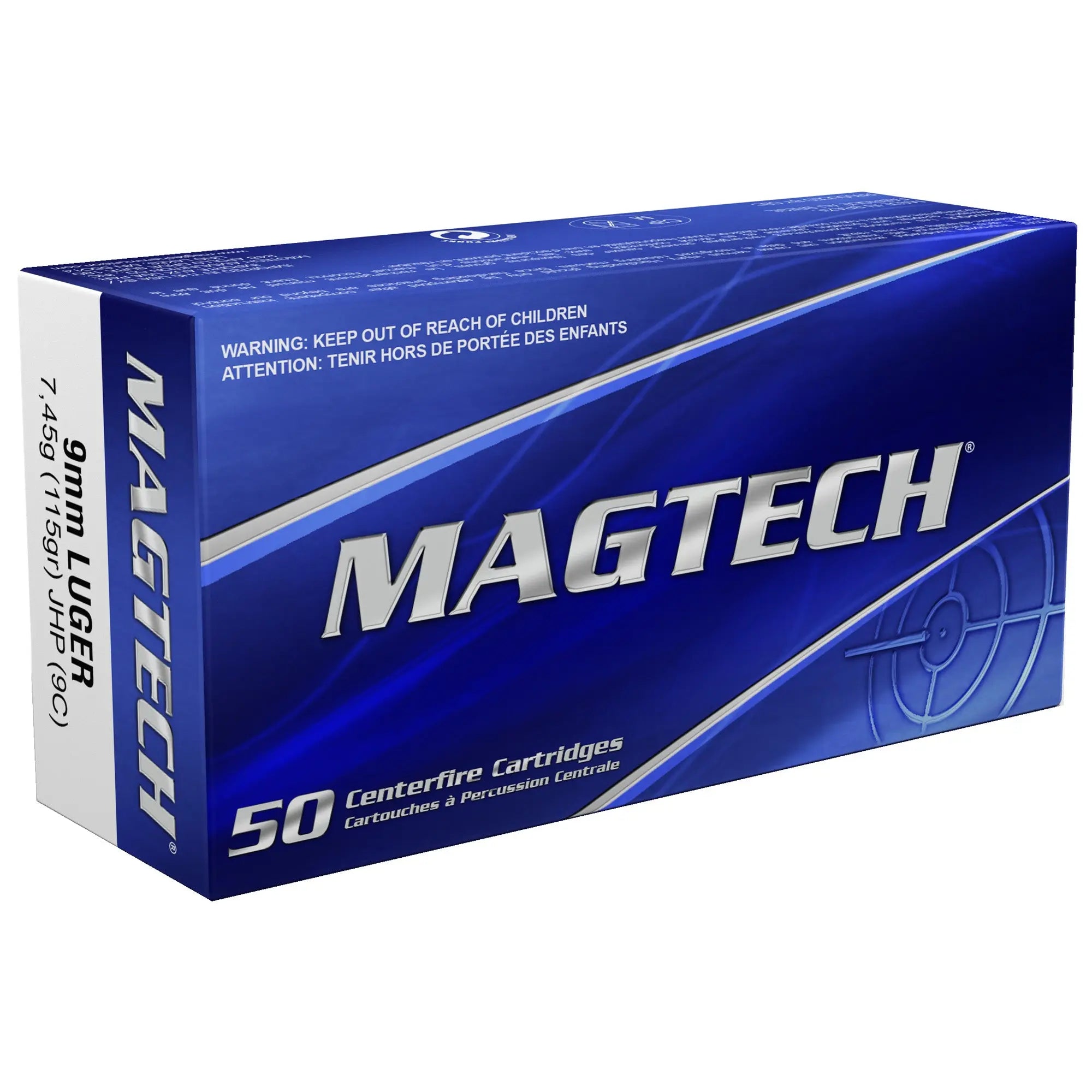 MAGTECH 9MM 115GR JHP 50/1000 - American Ordnance