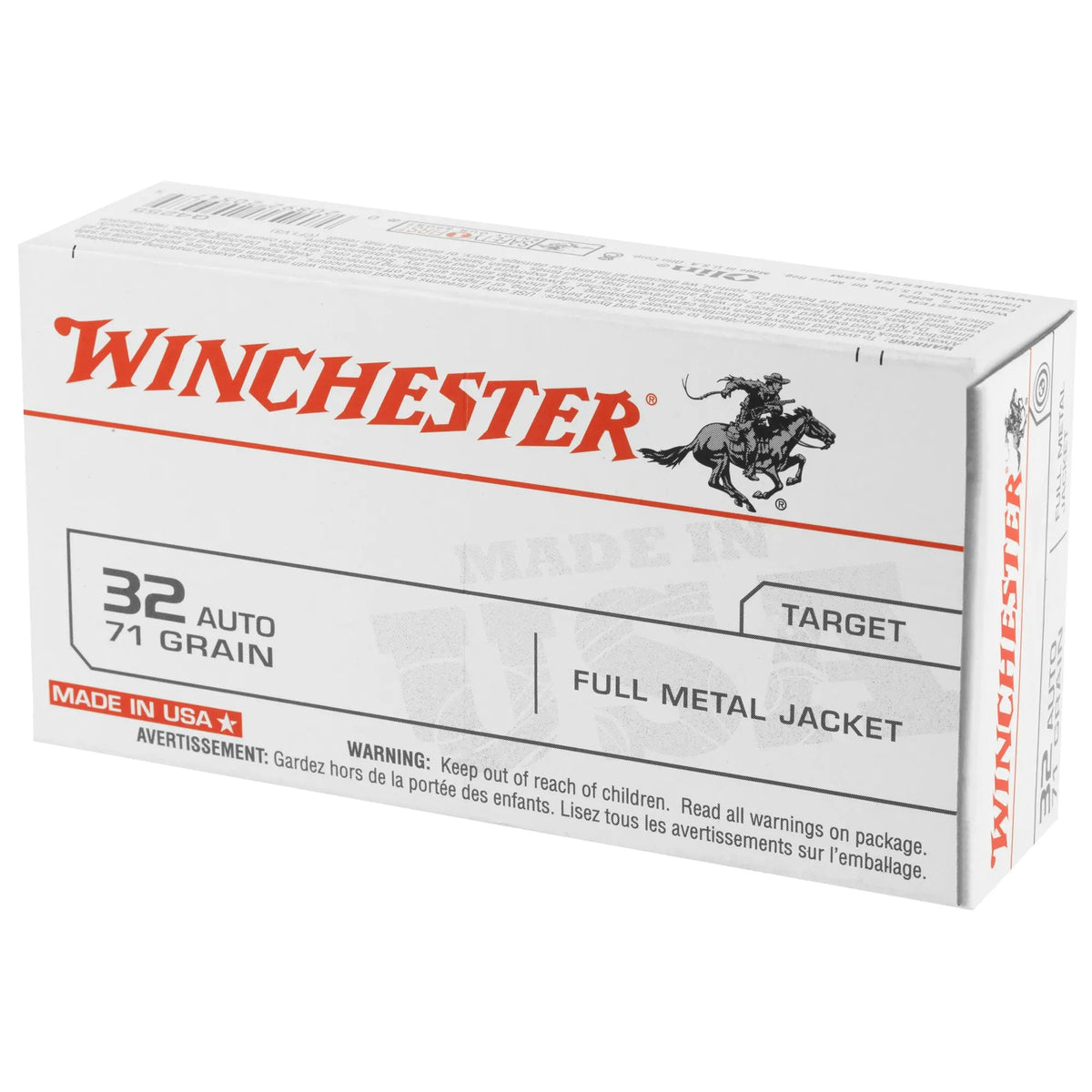 WIN USA 32ACP 71GR FMJ 50/500 - American Ordnance