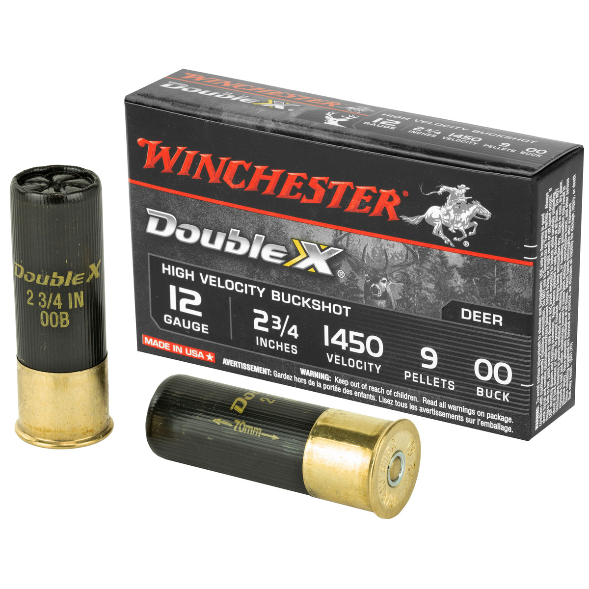 WINCHESTER DBL X HV 12GA 2.75&quot; 00BK 9P 5RD