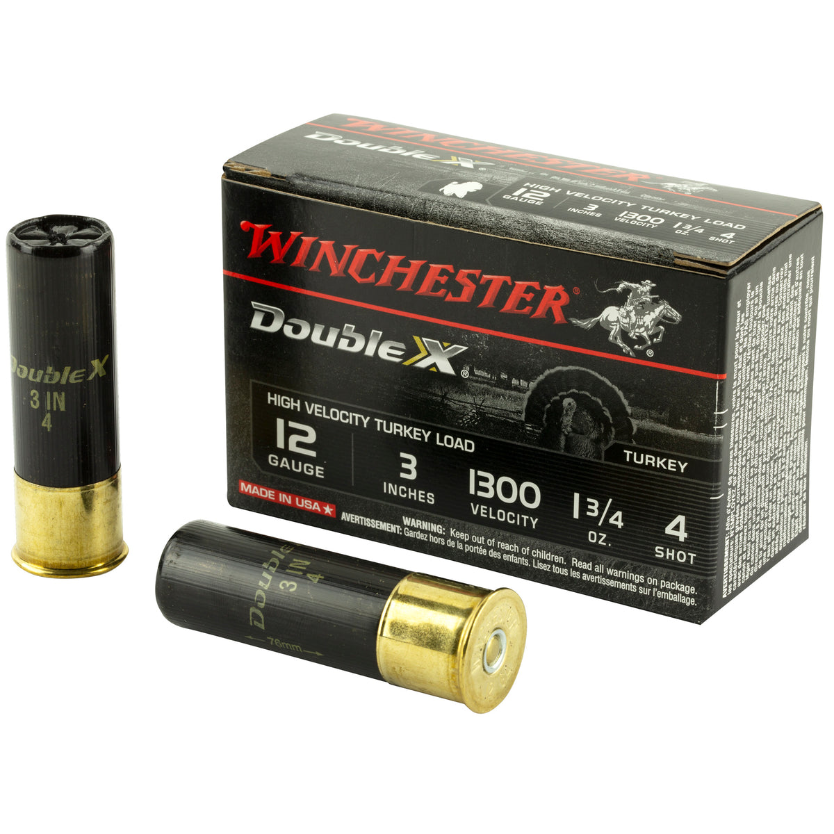 WINCHESTER DOUBLE-X HV TRKY 12GA 3&quot; #4 10RD