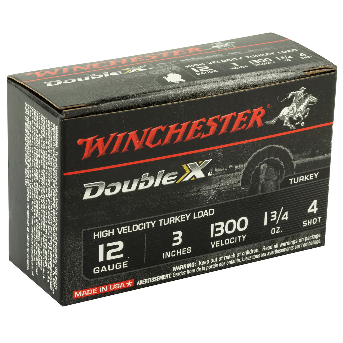 WINCHESTER DOUBLE-X HV TRKY 12GA 3&quot; #4 10RD