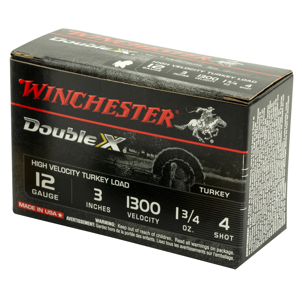 WINCHESTER DOUBLE-X HV TRKY 12GA 3&quot; #4 10RD