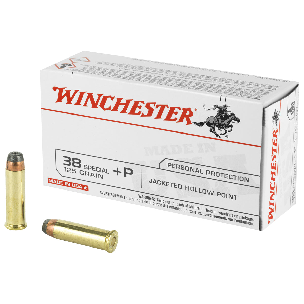 WINCHESTER USA 38SPL+P 125GR JHP 50RD